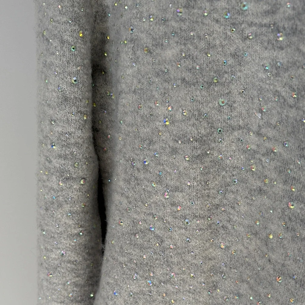 J. Crew Light Gray Sweater with Sparkle Accents - xs NWT - Picture 7 of 16